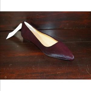UGG Linda Wine Calf Hair Italian Collection Ballet Flat Pointed Toe